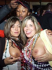 Flashing tits and pussy MILF